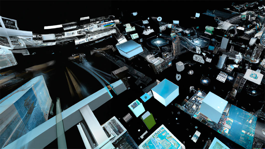 A high angle view of a computer.